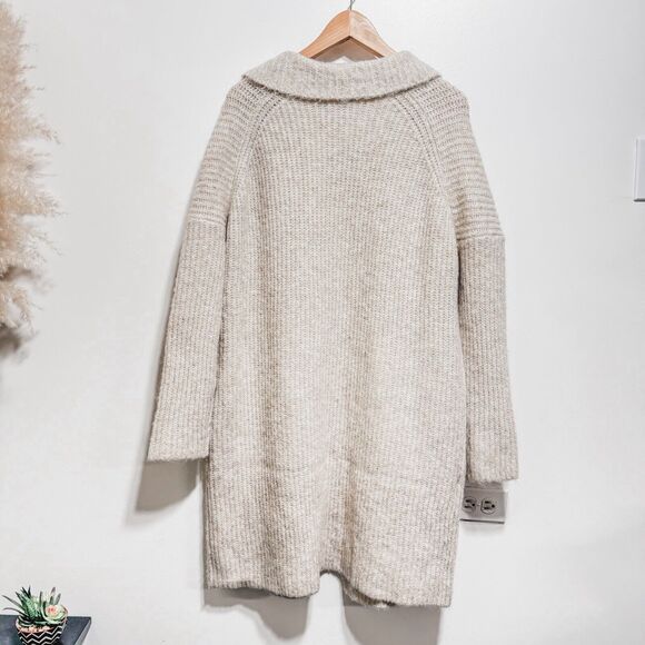 Boden Womens Fluffy Ribbed Wool Mohair Blend Duster Coatigan Size S NWT in Oat - Picture 5 of 8